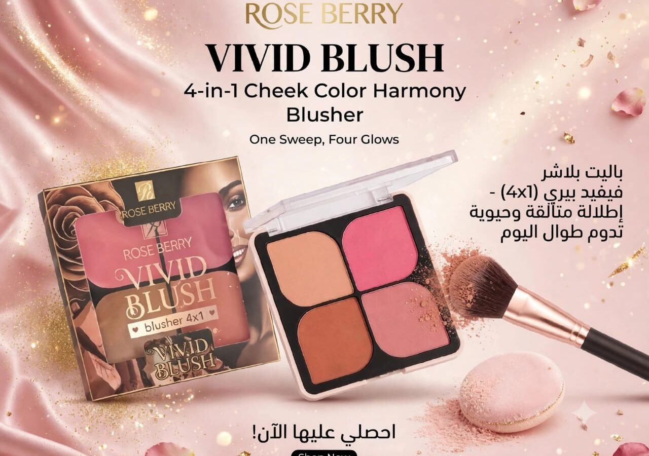 بلاشر4لون ROSSE BERRYباليت12قطعه