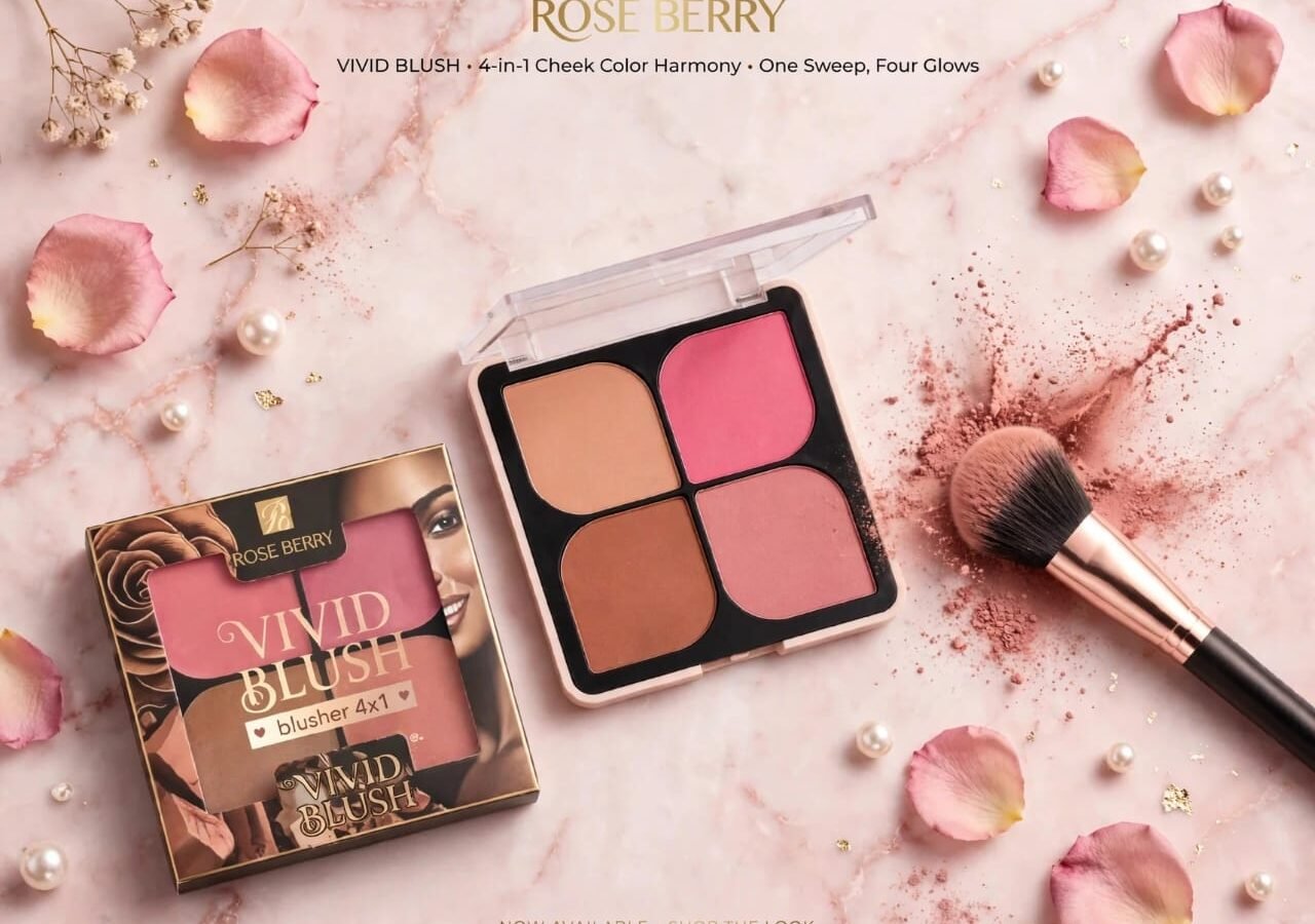 بلاشر4لون ROSSE BERRYباليت12قطعه